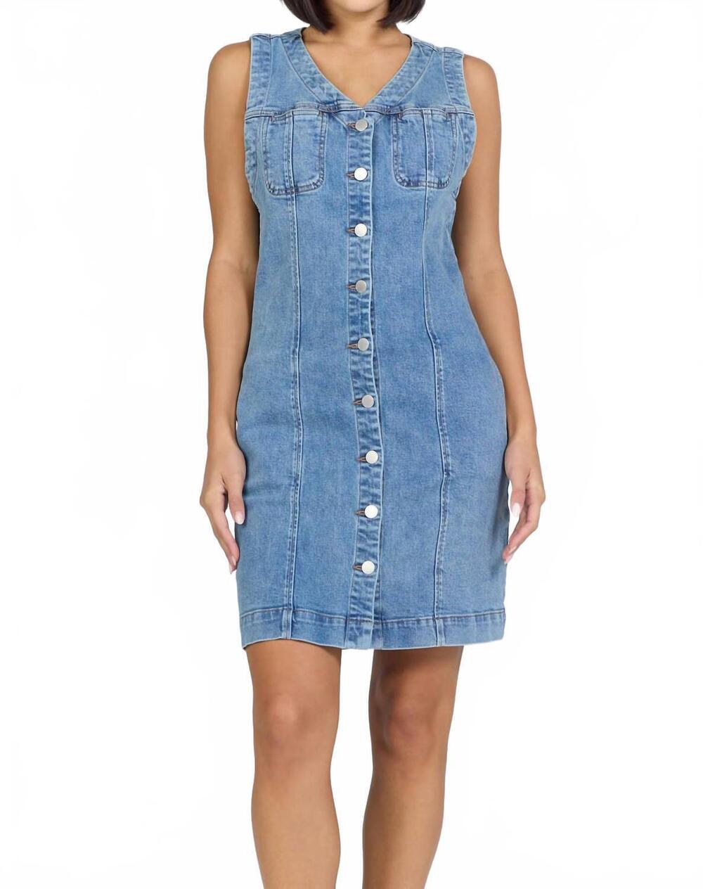 NEW DEAR JOHN DENIM zamira sleeveless denim dress in light wash